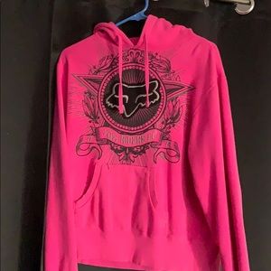 Hot pink fox racing sweatshirt